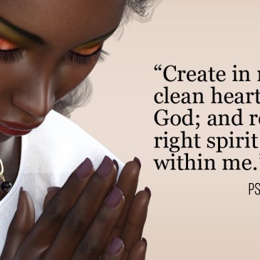 psalm 51:10 kjv, beautiful african american woman praying