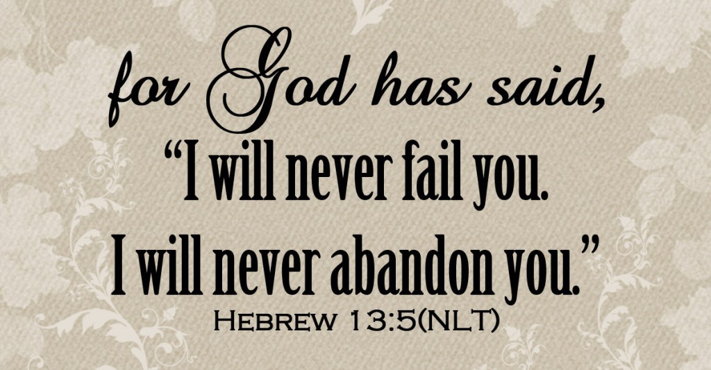 Hebrews 13:5 nlt